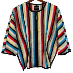 Doncaster Collection Multicolor Stripped Mid Sleeve Top size 10